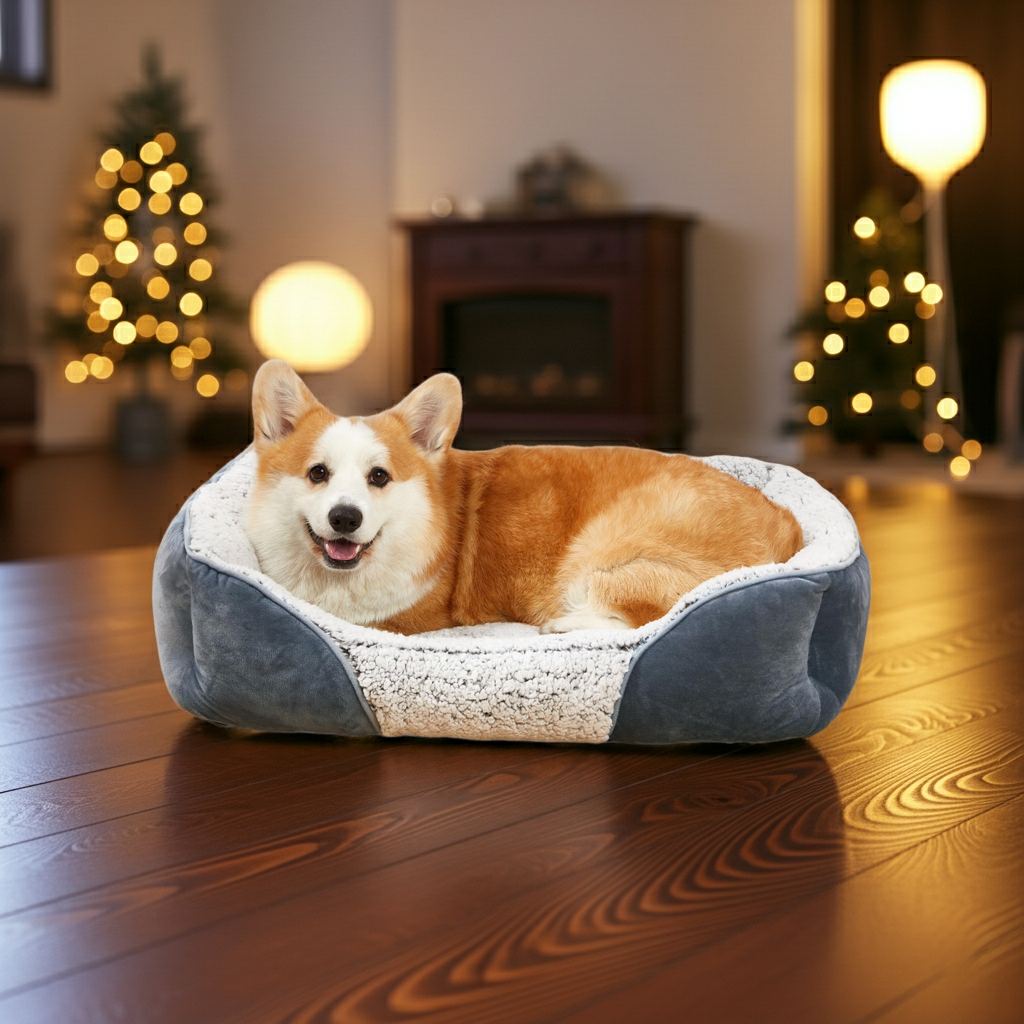 Dog Beds Small Medium Large Size Dog Cat Beds for Indoor Cats Washable Rectangle Calming Sleeping Warming Orthopedic Puppy Dog Beds Non-Slip Bottom Breathable Soft Couch