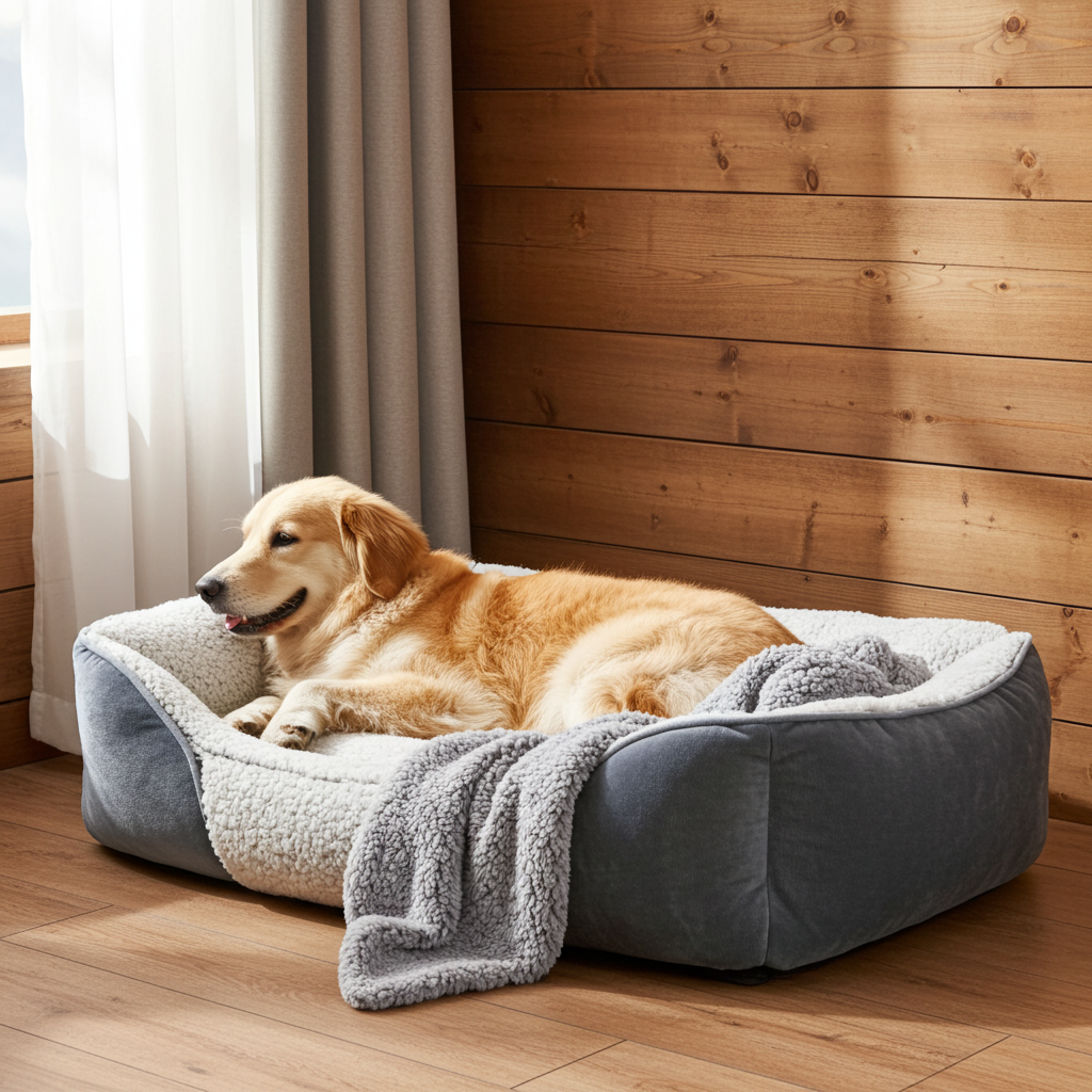 Dog Beds Small Medium Large Size Dog Cat Beds for Indoor Cats Washable Rectangle Calming Sleeping Warming Orthopedic Puppy Dog Beds Non-Slip Bottom Breathable Soft Couch
