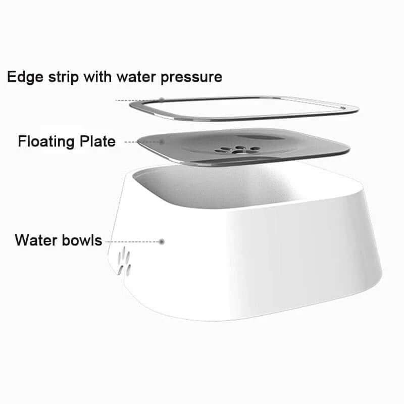 floating dog drinking water bowl